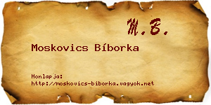 Moskovics Bíborka névjegykártya