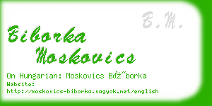 biborka moskovics business card